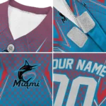 personalized-miami-marlins-chevron-polka-blue-pet-jersey-best-selling.webp