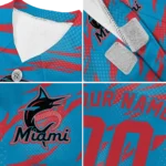 personalized-miami-marlins-lightning-streaks-blue-pet-jersey-best-selling.webp