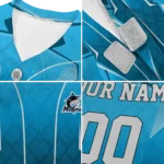 personalized-miami-marlins-striped-collar-blue-pet-jersey-best-selling.webp