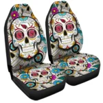 Arizona Cardinals Car Seat Covers Custom Sugar Skull Car Accessories Gear Car Cover DN0208232033 CSC 2023
