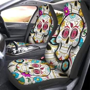 Arizona Cardinals Car Seat Covers Custom Sugar Skull Car Accessories Gear Car Cover DN0208232033 CSC 2023
