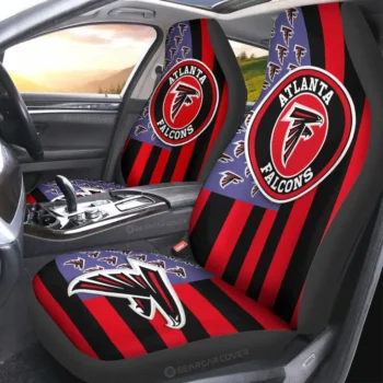 Atlanta Falcons Car Seat Covers Custom US Flag Style Gear Car Cover 2