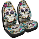 Baltimore Ravens Car Seat Covers Custom Sugar Skull Car Accessories Gear Car Cover DN0208232035 CSC 2023
