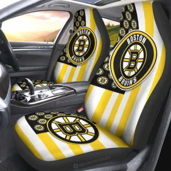 Boston Bruins Car Seat Covers Custom US Flag Style Gear Car Cover 2