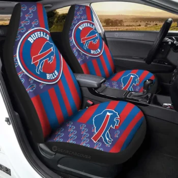 Buffalo Bills Car Seat Covers Custom US Flag Style Gear Car Cover