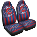 Buffalo Bills Car Seat Covers Custom US Flag Style Gear Car Cover