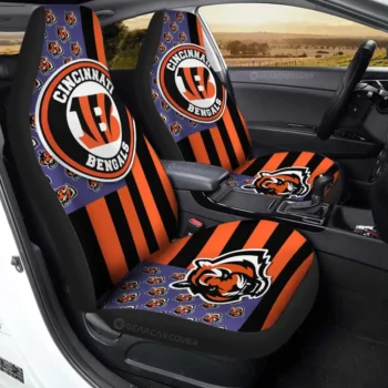Cincinnati Bengals Car Seat Covers Custom US Flag Style Gear Car Cover CSC TN1510221003