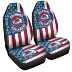 Colorado Avalanche Car Seat Covers Custom US Flag Style Gear Car Cover TN1510221054 CSC 2022