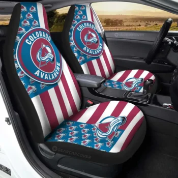Colorado Avalanche Car Seat Covers Custom US Flag Style Gear Car Cover TN1510221054 CSC 2022