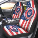 Columbus Blue Jackets Car Seat Covers Custom US Flag Style Gear Car Cover TN1510221038 CSC 2022