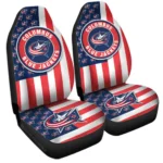 Columbus Blue Jackets Car Seat Covers Custom US Flag Style Gear Car Cover TN1510221038 CSC 2022