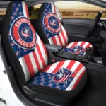Columbus Blue Jackets Car Seat Covers Custom US Flag Style Gear Car Cover TN1510221038 CSC 2022