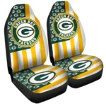 Green Bay Packers Car Seat Covers Custom US Flag Style Gear Car Cover CSC TN1510221008