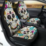 Inter Miami CF Car Seat Covers Custom Sugar Skull Car Accessories Gear Car Cover DN0208232071 CSC 2023