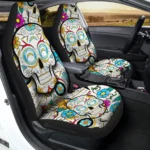 Los Angeles Chargers Car Seat Covers Custom Sugar Skull Car Accessories Gear Car Cover DN0208232049 CSC 2023