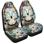 Los Angeles Chargers Car Seat Covers Custom Sugar Skull Car Accessories Gear Car Cover DN0208232049 CSC 2023