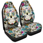 Los Angeles Rams Car Seat Covers Custom Sugar Skull Car Accessories Gear Car Cover DN0208232050 CSC 2023