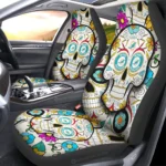 Miami Dolphins Car Seat Covers Custom Sugar Skull Car Accessories Gear Car Cover DN0208232051 CSC 2023