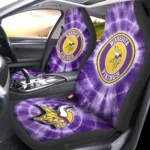 Minnesota Vikings Car Seat Covers Custom Tie Dye Car Accessories Gear Car Cover DN0803231020 CSC 2023