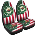 Minnesota Wild Car Seat Covers Custom US Flag Style Gear Car Cover TN1510221044 CSC 2022