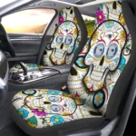 New England Patriots Car Seat Covers Custom Sugar Skull Car Accessories Gear Car Cover DN0208232053 CSC 2023