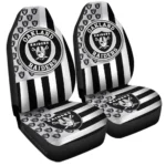 Oakland Raiders Car Seat Covers Custom US Flag Style Gear Car Cover