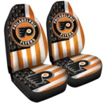 Philadelphia Flyers Car Seat Covers Custom US Flag Style Gear Car Cover TN1510221045 CSC 2022