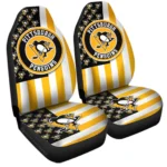 Pittsburgh Penguins Car Seat Covers Custom US Flag Style Gear Car Cover TN1510221052 CSC 2022