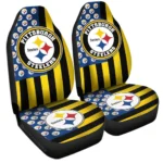 Pittsburgh Steelers Car Seat Covers Custom US Flag Style Gear Car Cover CSC TN1510221030