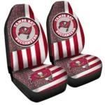 Tampa Bay Buccaneers Car Seat Covers Custom US Flag Style Gear Car Cover TN1510221032 CSC 2022