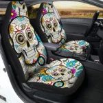 Anaheim Ducks Car Seat Cover – Custom Sugar Skull Black and Gold
