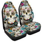 Anaheim Ducks Car Seat Cover – Custom Sugar Skull Black and Gold