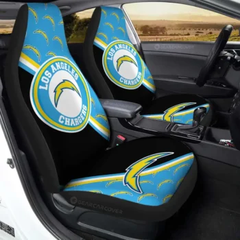 Angeles Chargers Car Seat Cover - Custom Black and Blue