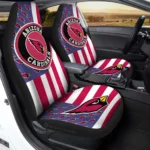 Arizona Cardinals Car Seat Cover – Custom US Flag Style Black and Pink