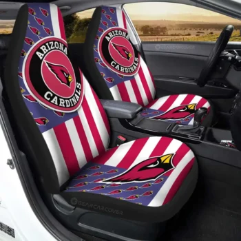 Arizona Cardinals Car Seat Cover - Custom US Flag Style Black and Pink