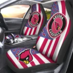 Arizona Cardinals Car Seat Cover – Custom US Flag Style Black and Pink
