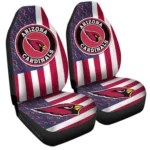 Arizona Cardinals Car Seat Cover – Custom US Flag Style Black and Pink