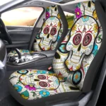 Arizona Coyotes Car Seat Cover – Custom Sugar Skull Black and Red