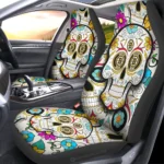 Boston Bruins Car Seat Cover - Custom Sugar Skull Black and Gold