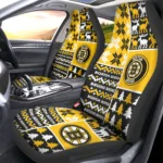 Boston Bruins Car Seat Cover - Custom Ugly Style Black and Yellow