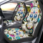Buffalo Sabres Car Seat Cover - Custom Sugar Skull Black and Orange