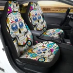 Buffalo Sabres Car Seat Cover – Custom Sugar Skull Black and Orange