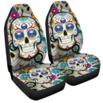 Buffalo Sabres Car Seat Cover – Custom Sugar Skull Black and Orange