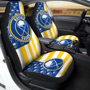Buffalo Sabres Car Seat Cover - Custom US Flag Style Blue and White