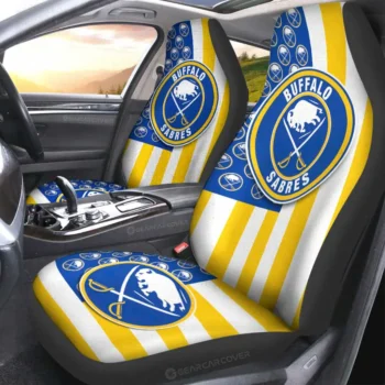 Buffalo Sabres Car Seat Cover - Custom US Flag Style Blue and White