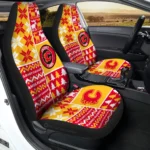 Calgary Flames Car Seat Cover – Custom Ugly Style Red and Yellow