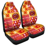 Calgary Flames Car Seat Cover – Custom Ugly Style Red and Yellow