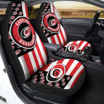 Carolina Hurricanes Car Seat Cover - Custom US Flag Style Black and Red