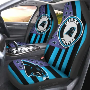Carolina Panthers Car Seat Cover - Custom US Flag Style Black and Blue