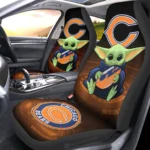 Chicago Bears Car Seat Cover - Baby Yoda Orange and Blue